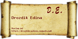 Drozdik Edina névjegykártya